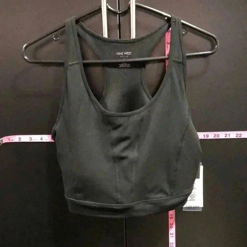 Nine West Racerback Athletic Bra, Removable Pads,Moisture Wicking,4 Way Stretch